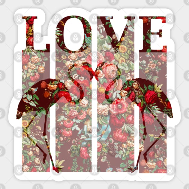 Love is love in floral pattern Sticker by Nosa rez